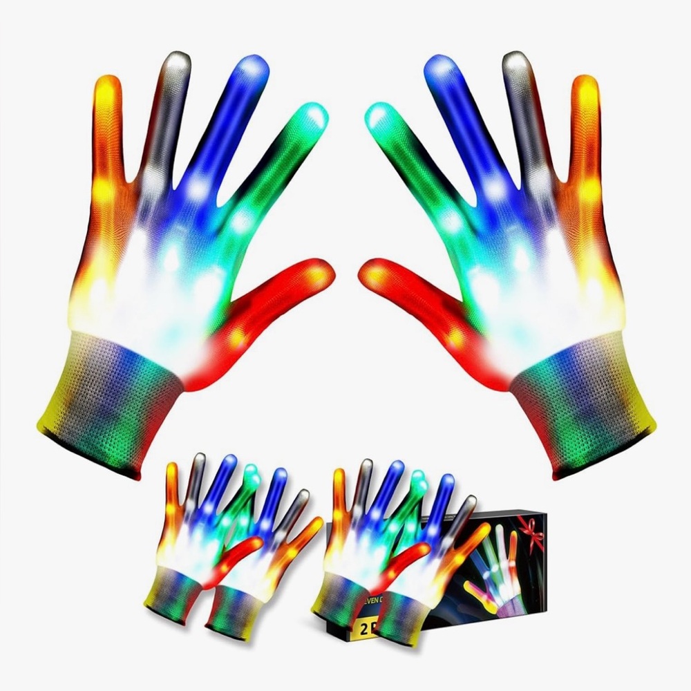 2-Pair Kids LED Light-Up Gloves